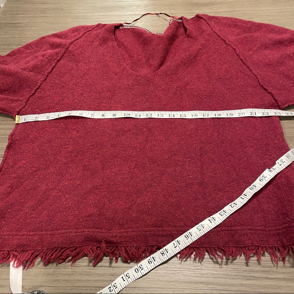 SOLD Free People Irresistible Fringe Burgundy Sweater Size M - Picture 13 of 14